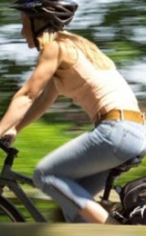 Cyclist riding bike